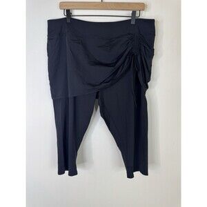 Lands’ End Navy Black Swim Skirt Capri Leggings Sz 1X Modest Swimwear Athleisure